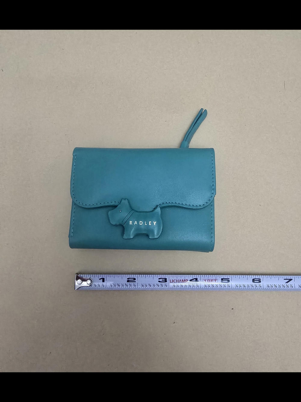 RADLEY LONDON Teal Leather Wallet with Scottie Dog Accent